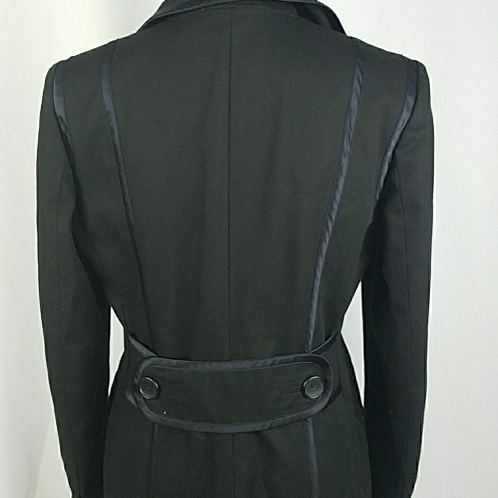 Banana republic M black trench coat peacoat jacket - Picture 2 of 7